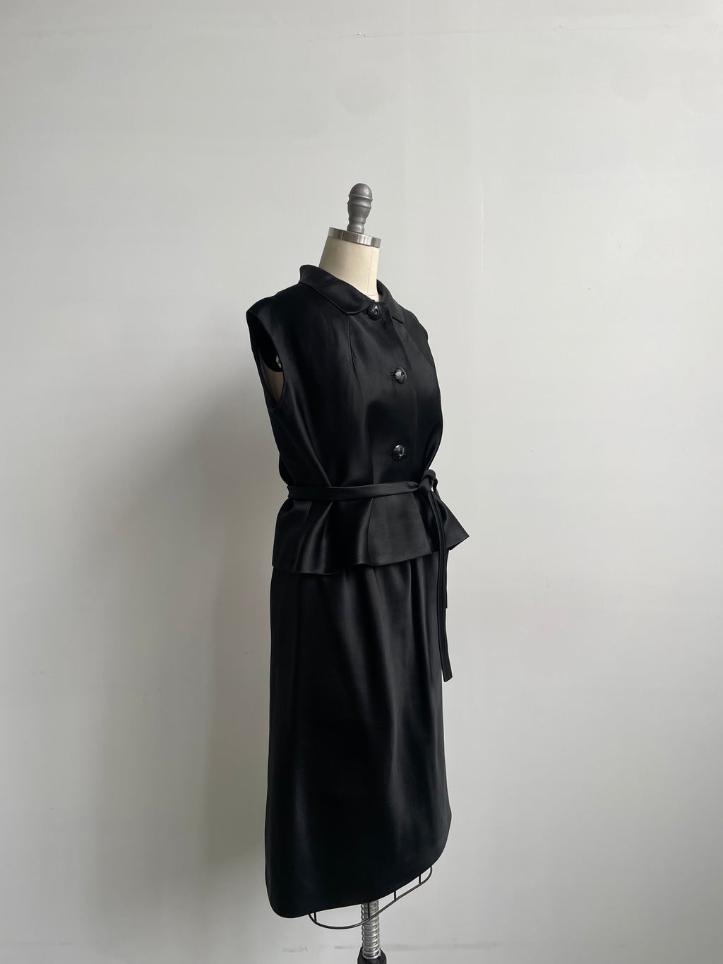 Norman Norell Black Satin Set