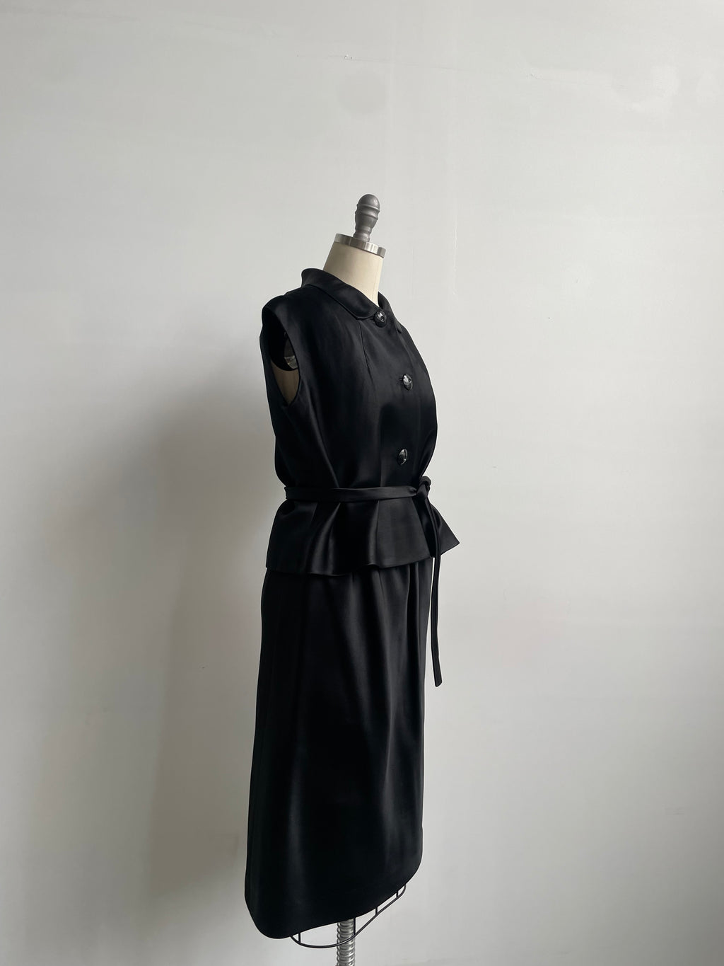 Norman Norell Black Satin Set