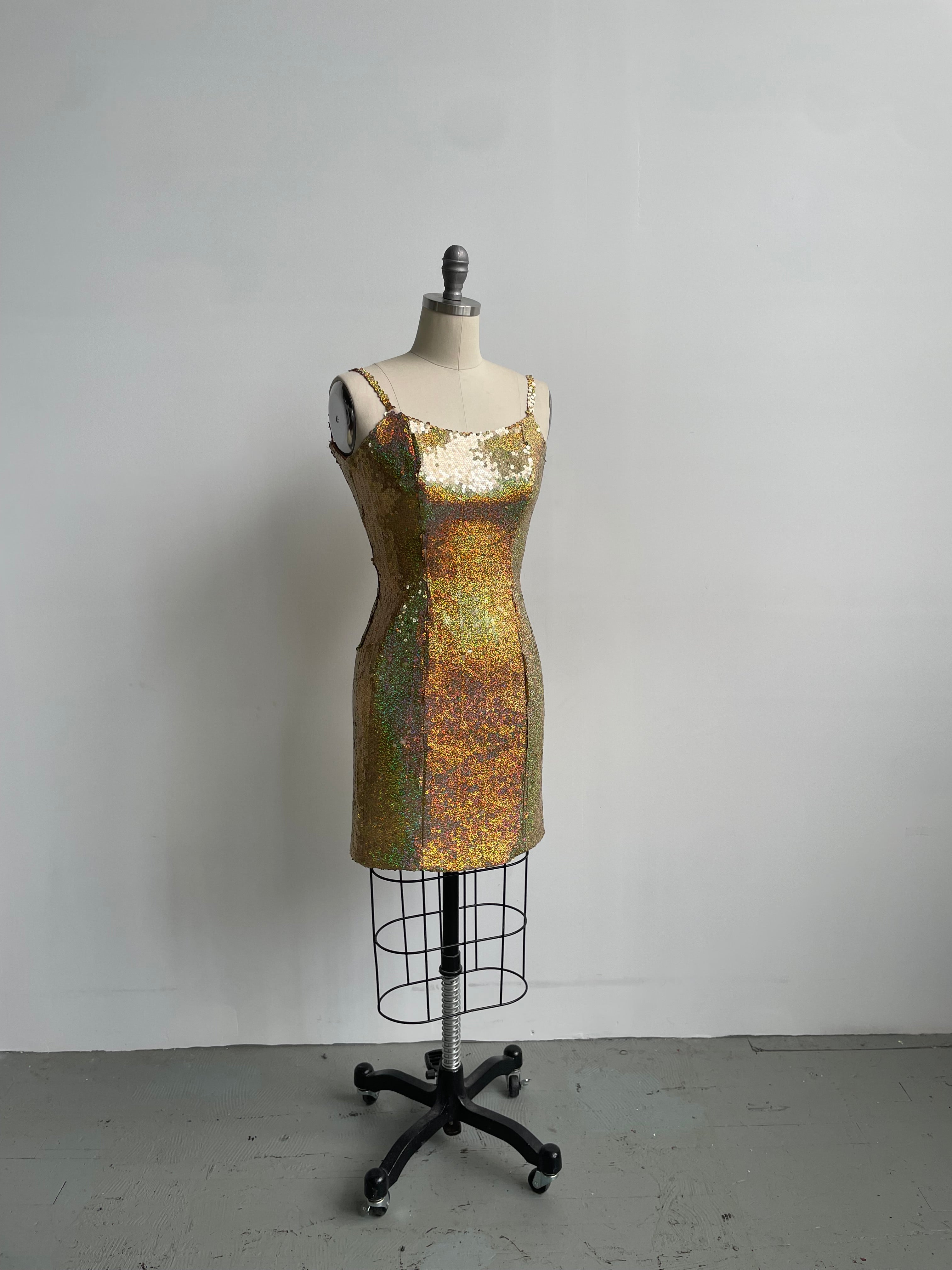 Gold Sequin Mini Dress