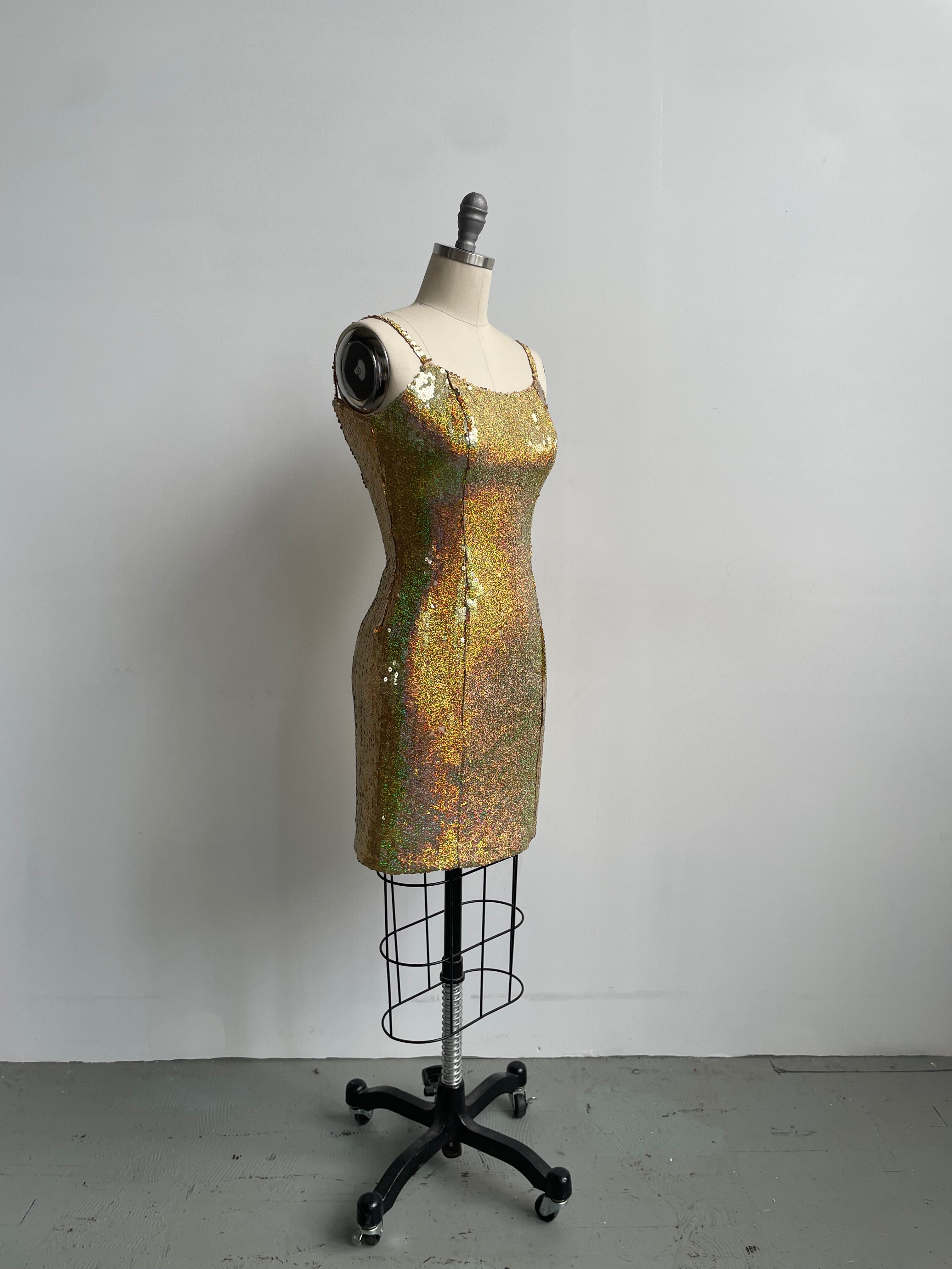 Gold Sequin Mini Dress