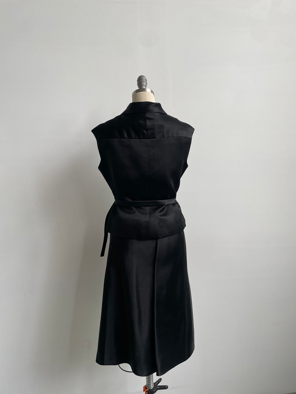 Norman Norell Black Satin Set