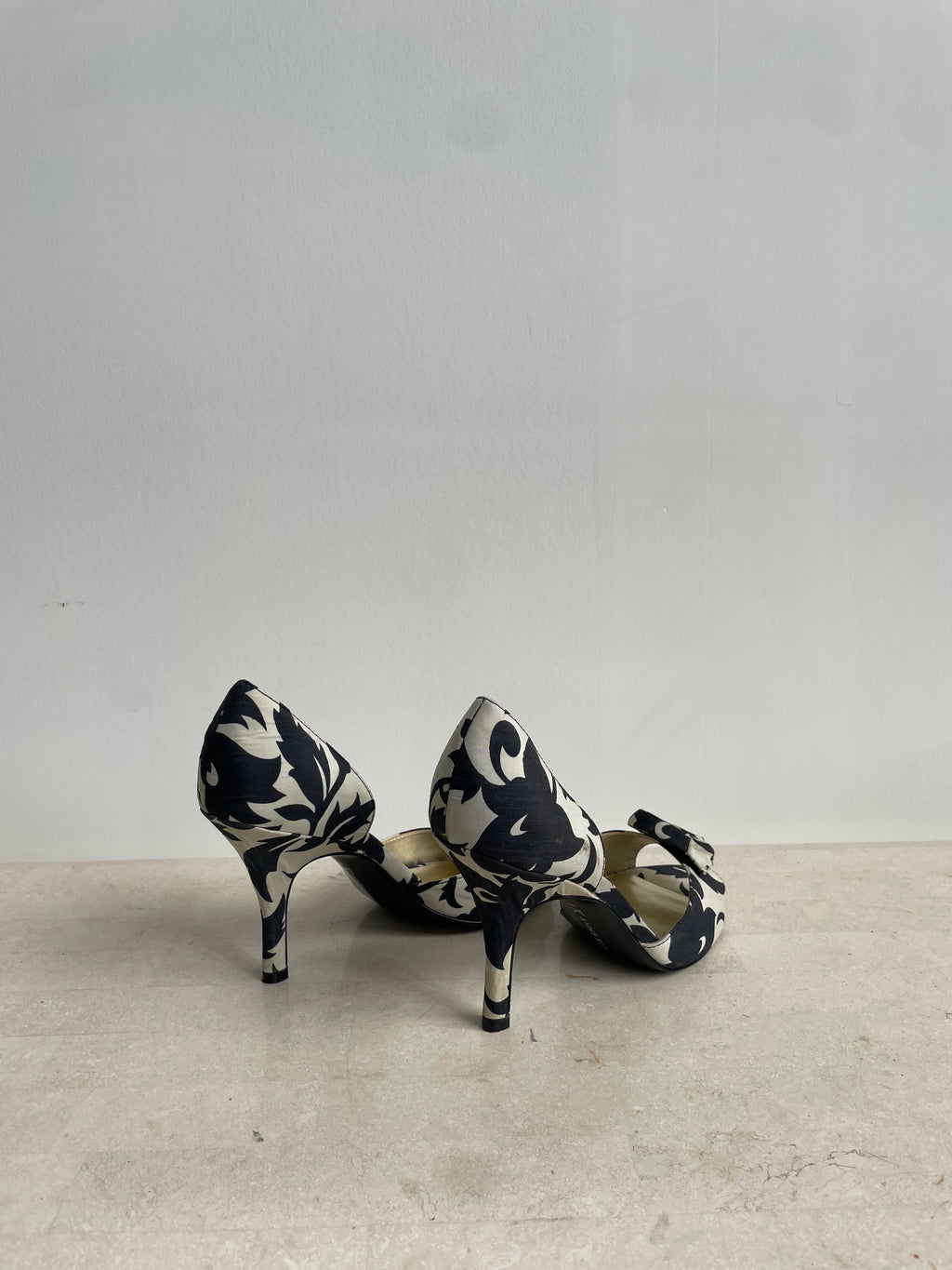 Black & White Rosette Heels