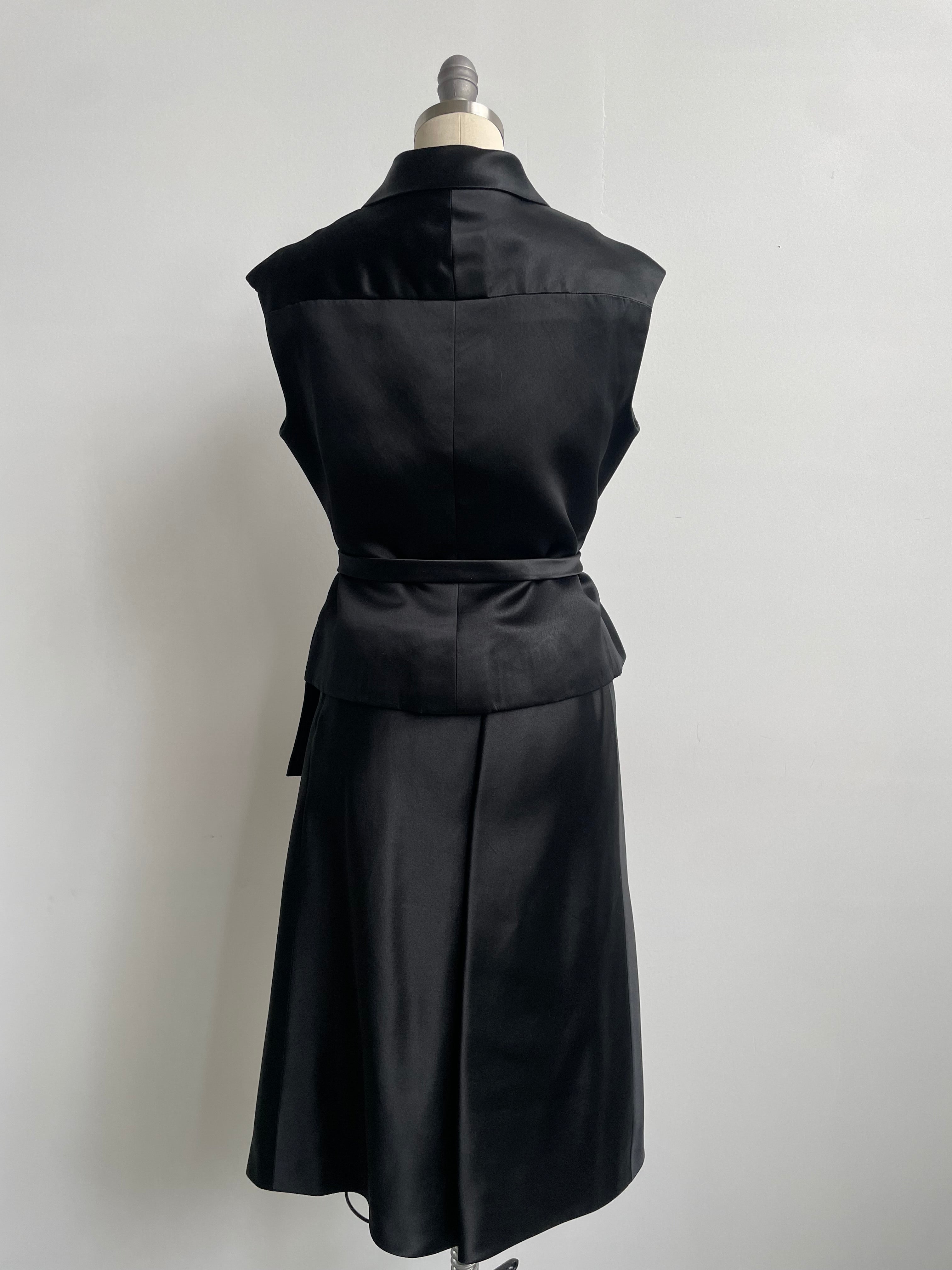 Norman Norell Black Satin Set