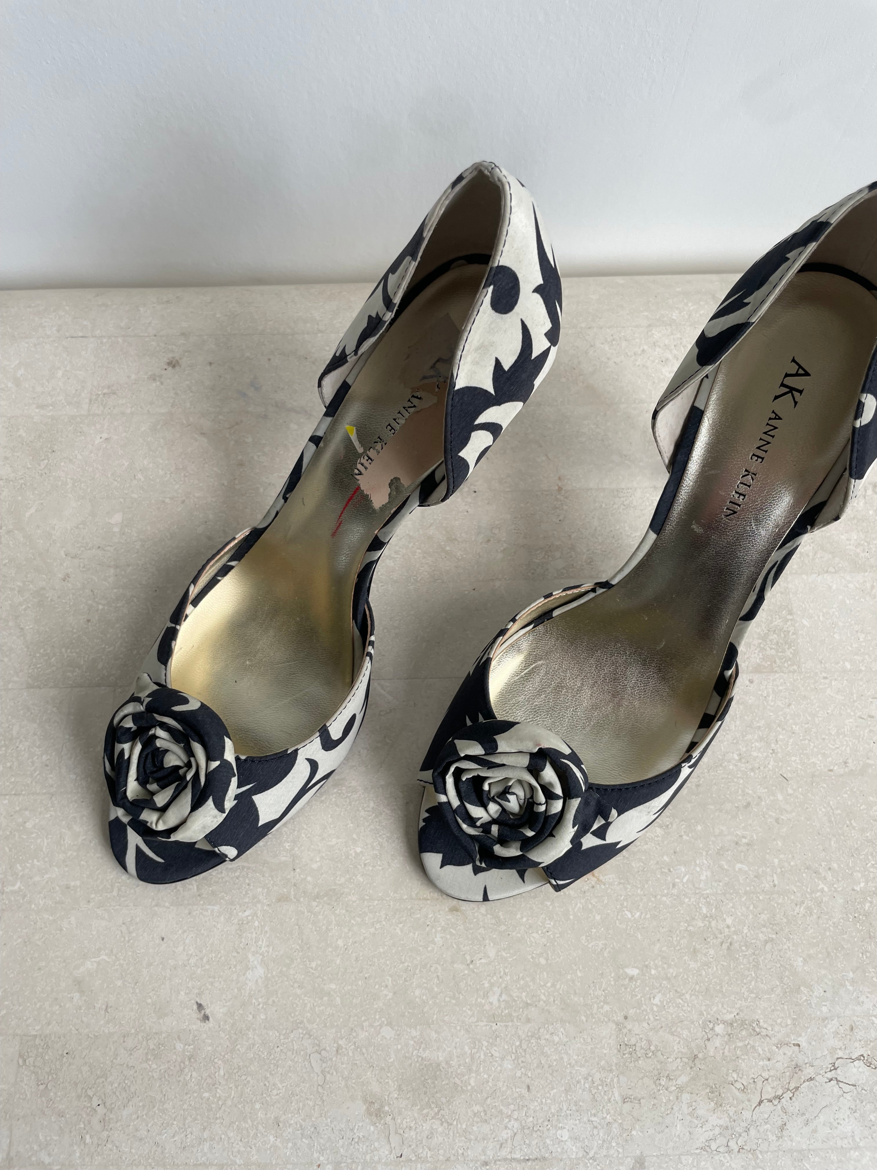 Black & White Rosette Heels