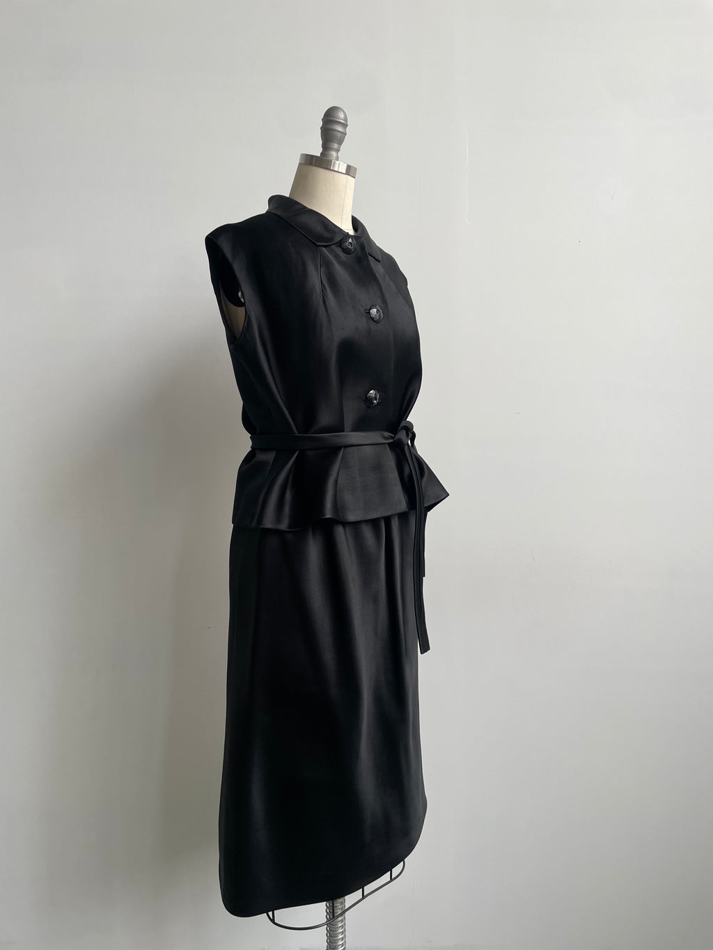 Norman Norell Black Satin Set
