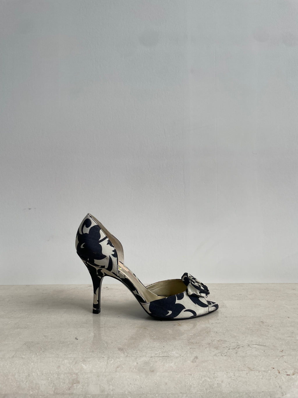 Black & White Rosette Heels