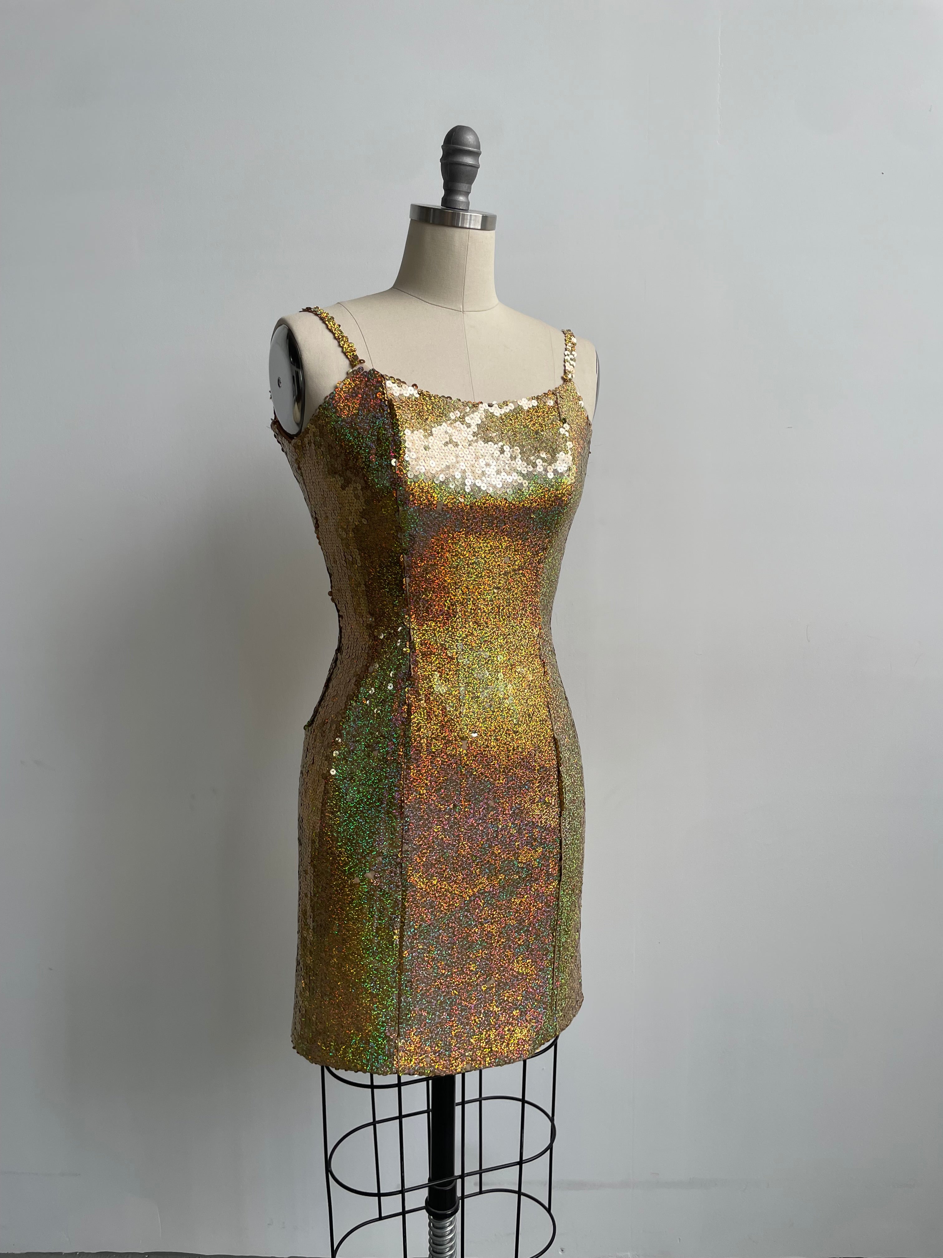 Gold Sequin Mini Dress