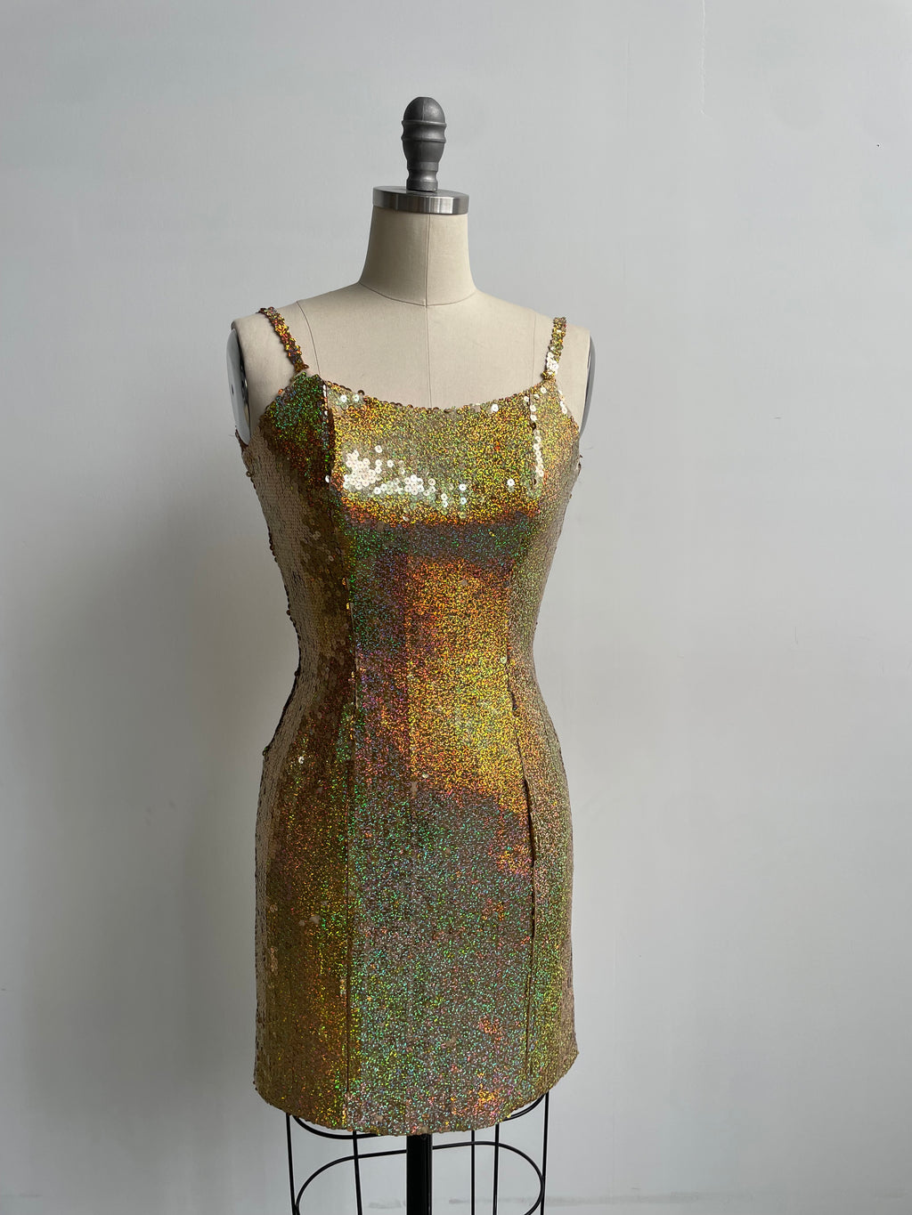 Gold Sequin Mini Dress