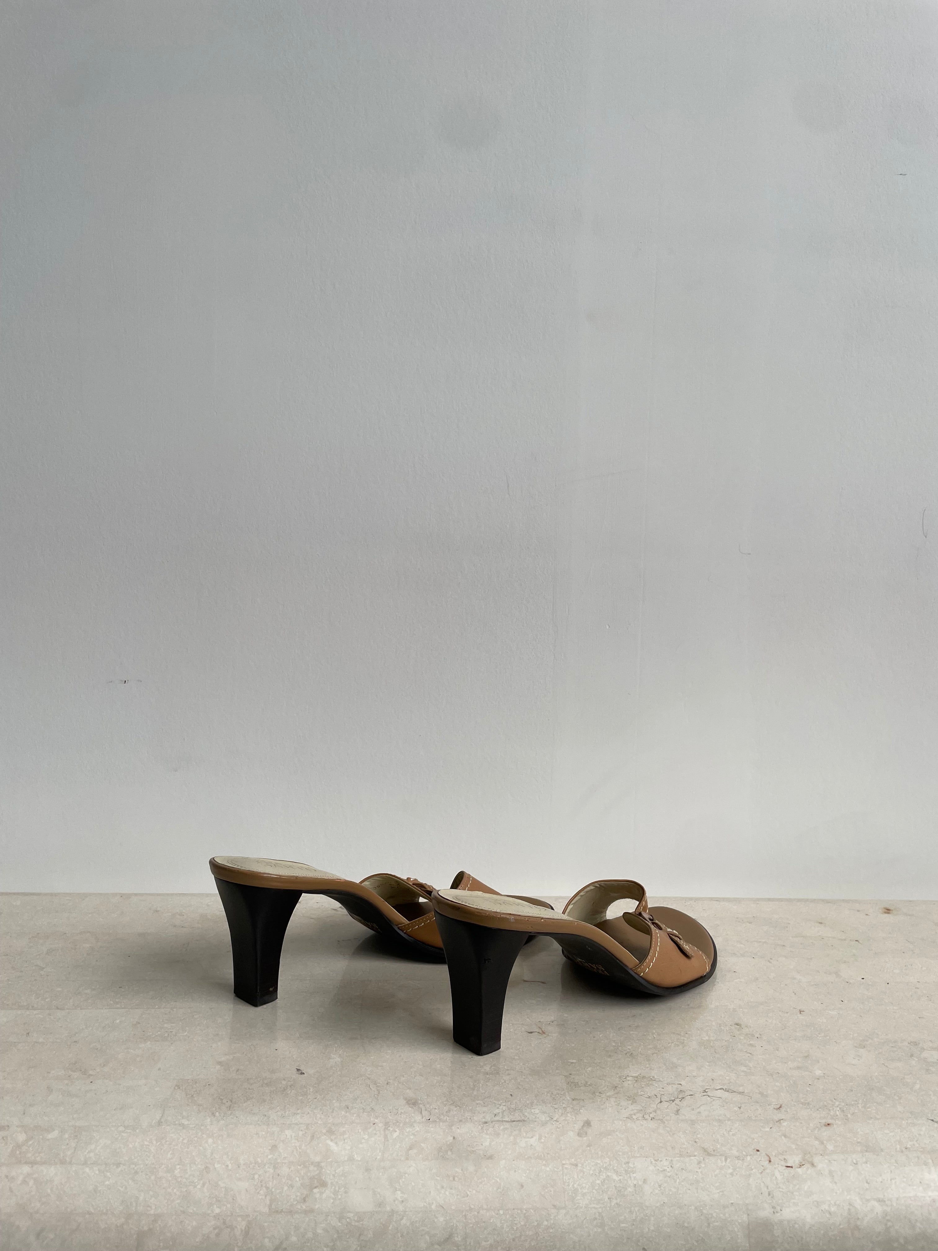 Tan Leather Buckle Sandals