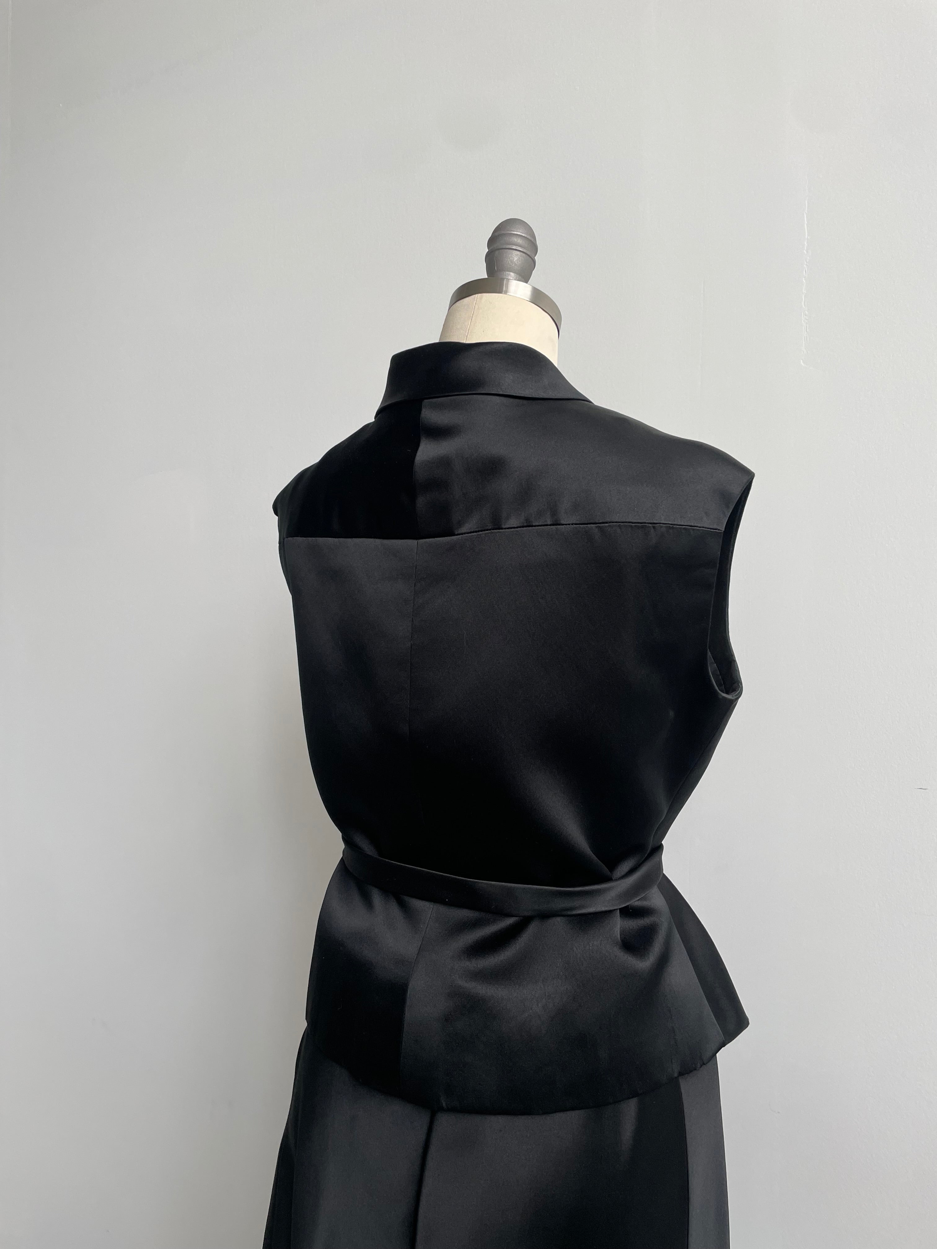 Norman Norell Black Satin Set