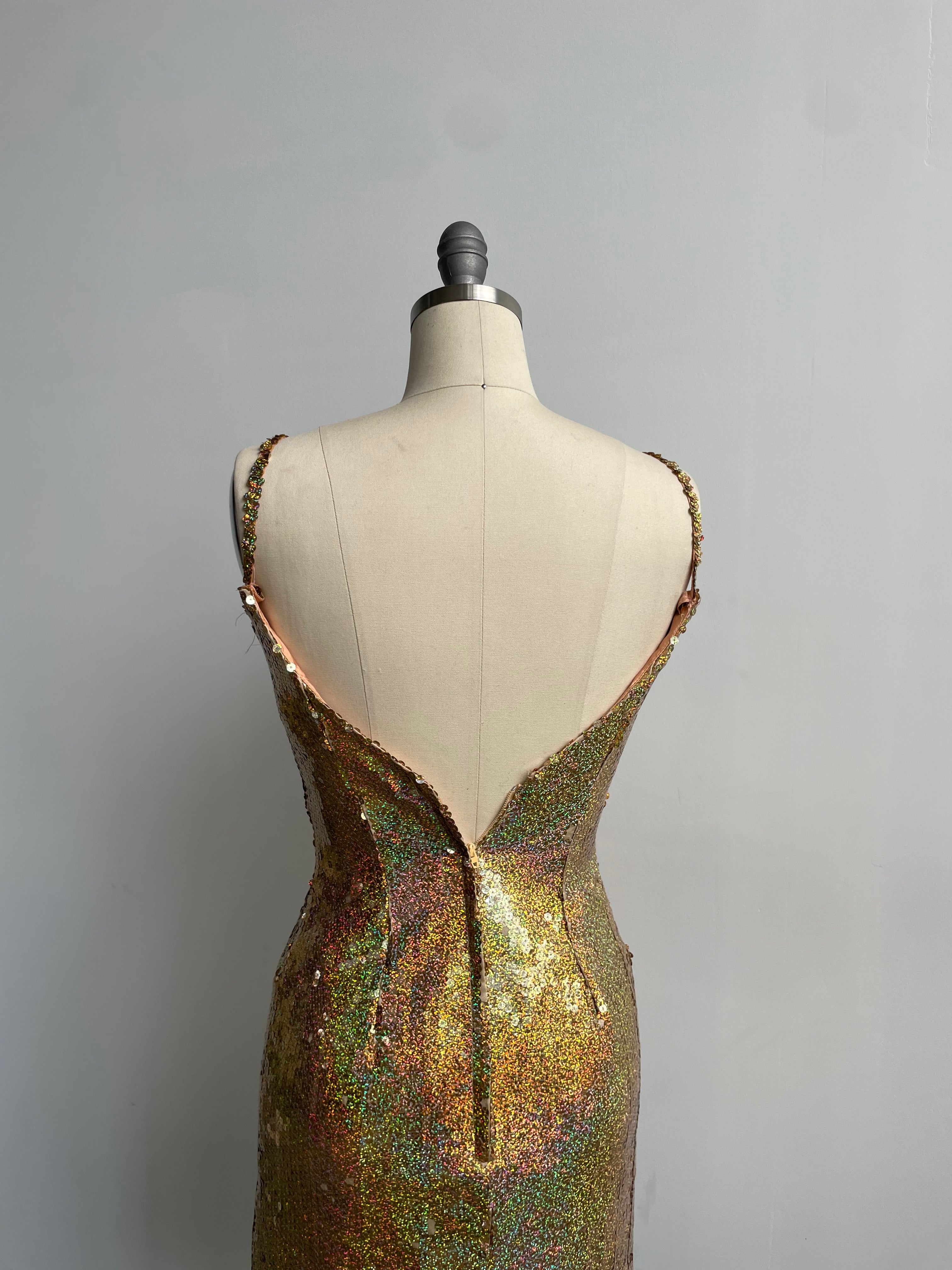 Gold Sequin Mini Dress