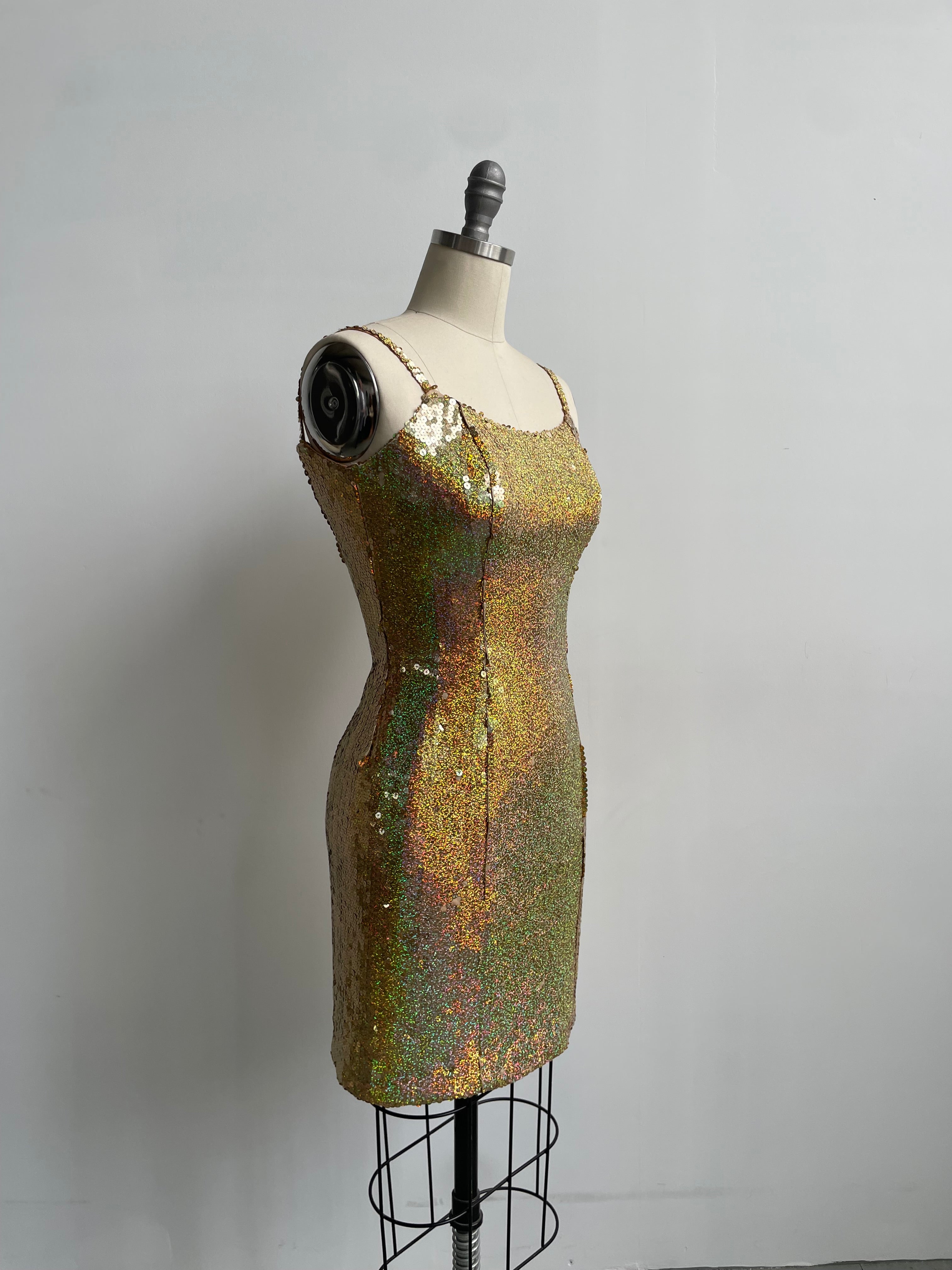 Gold Sequin Mini Dress