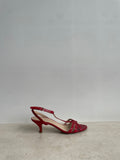 Red Strappy Kitten Heels