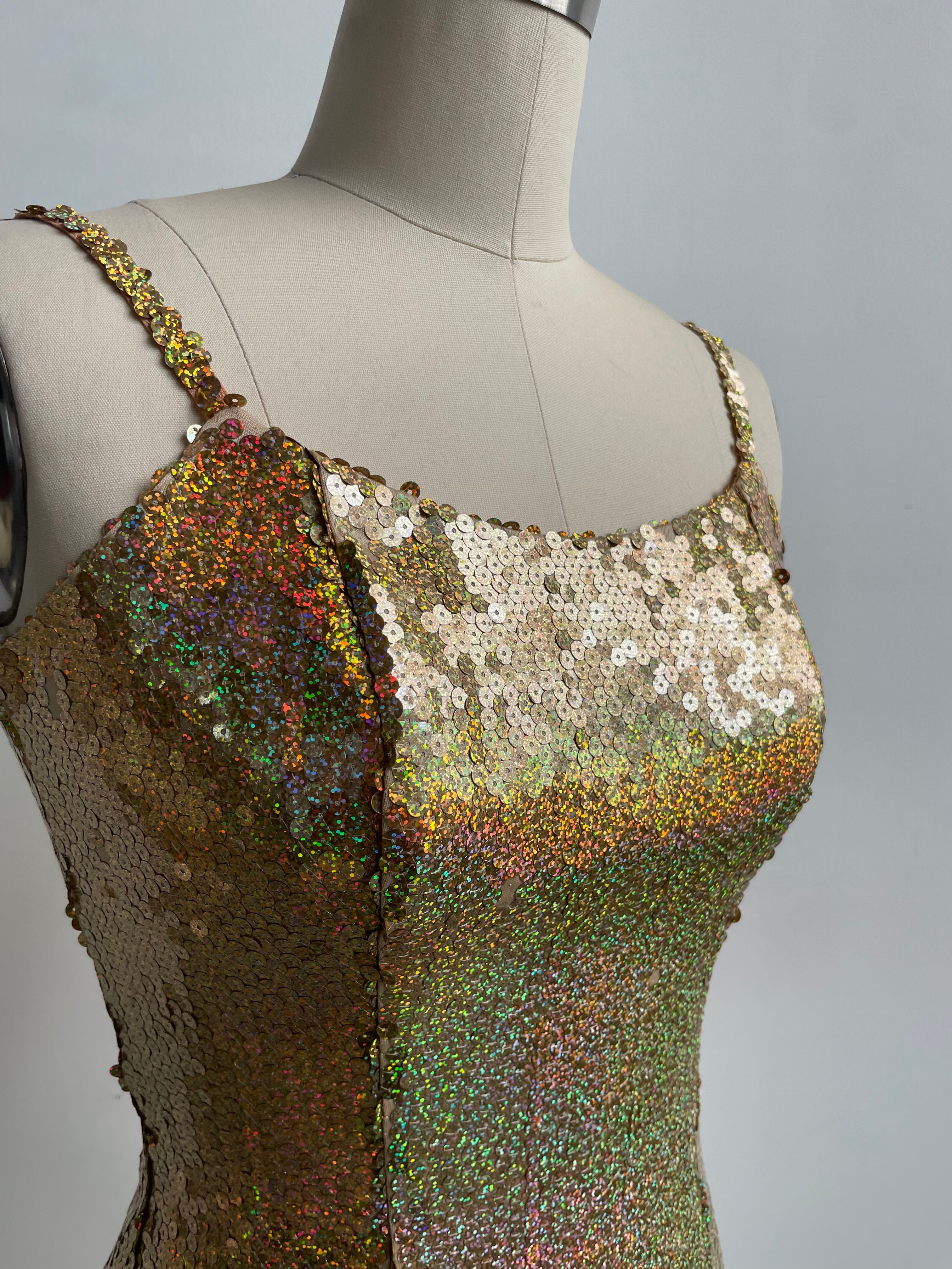 Gold Sequin Mini Dress