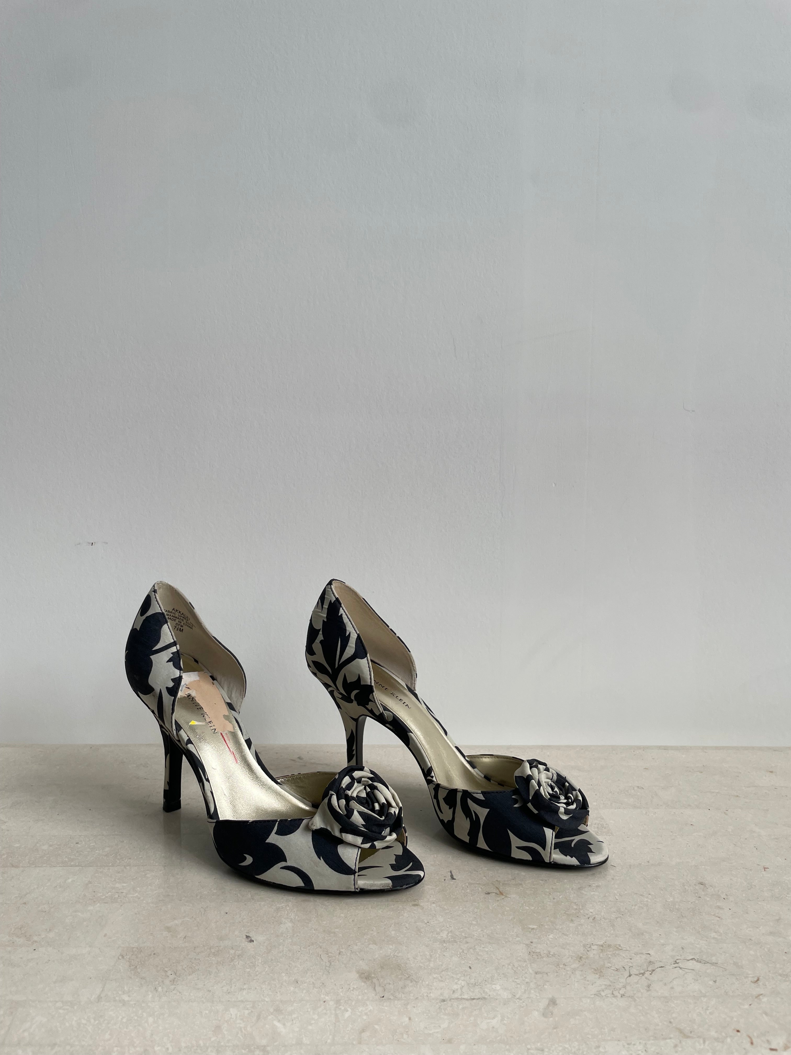 Black & White Rosette Heels