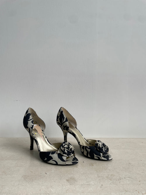 Black & White Rosette Heels