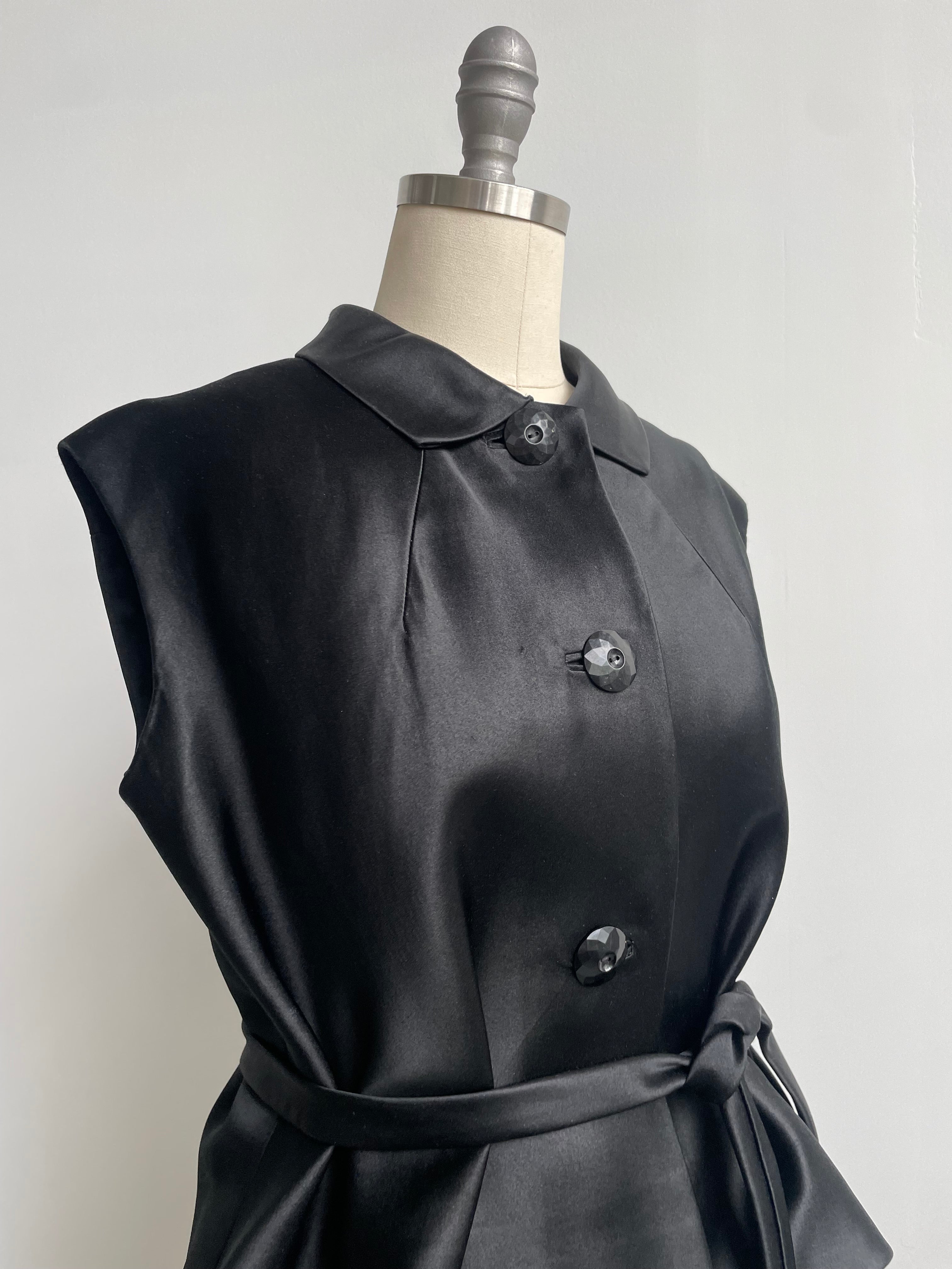 Norman Norell Black Satin Set
