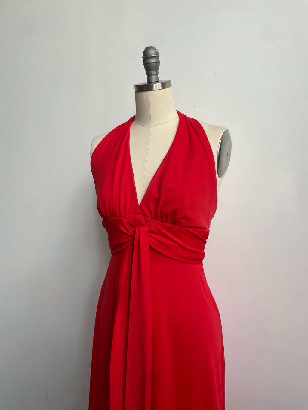 Red Halter Maxi Dress