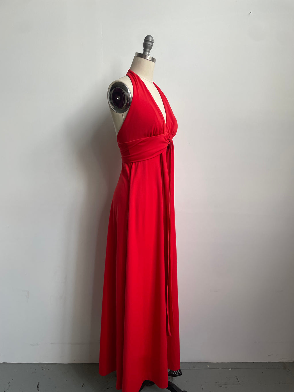Red Halter Maxi Dress