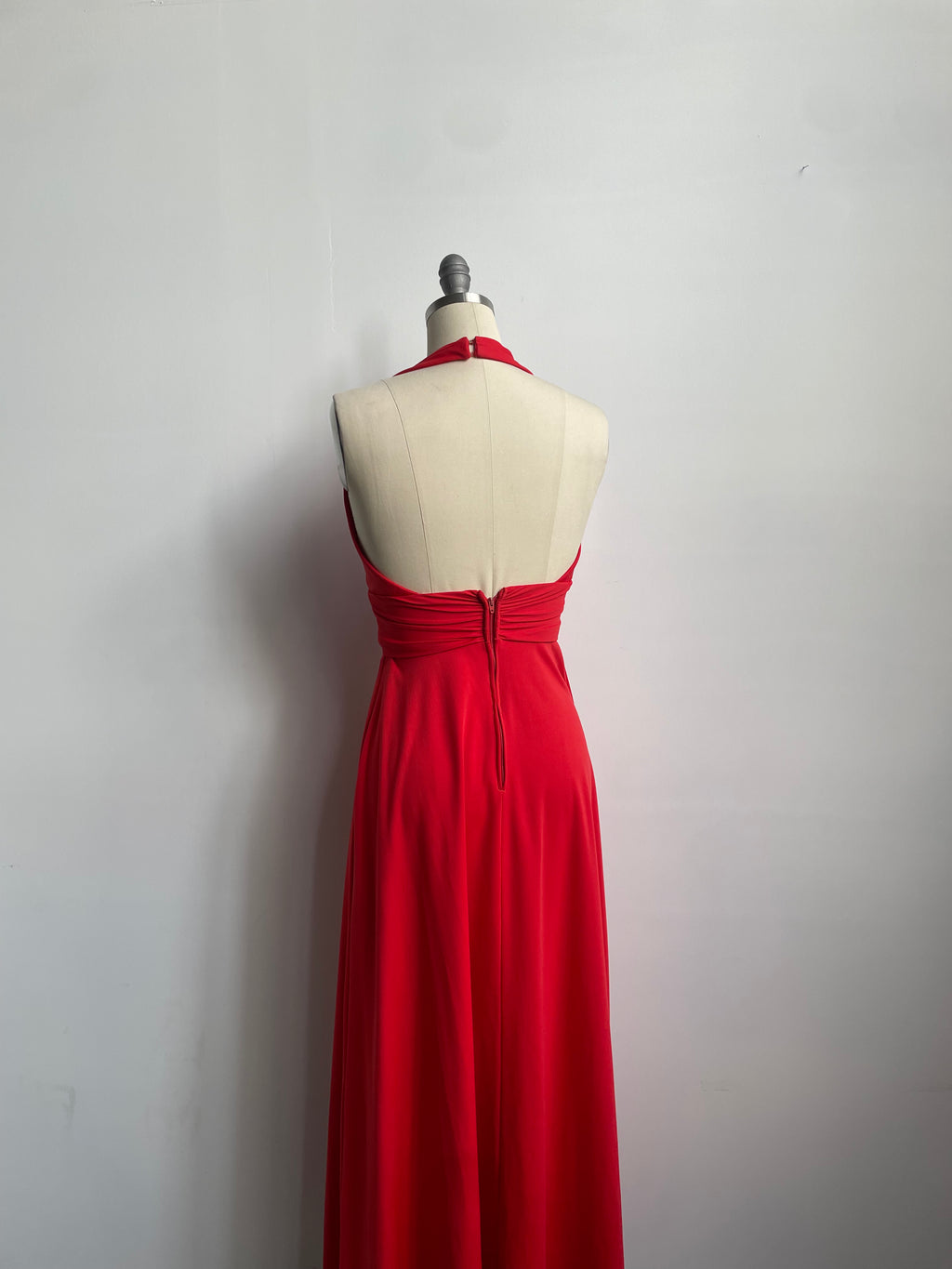 Red Halter Maxi Dress