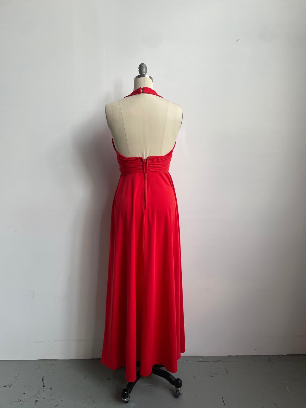 Red Halter Maxi Dress