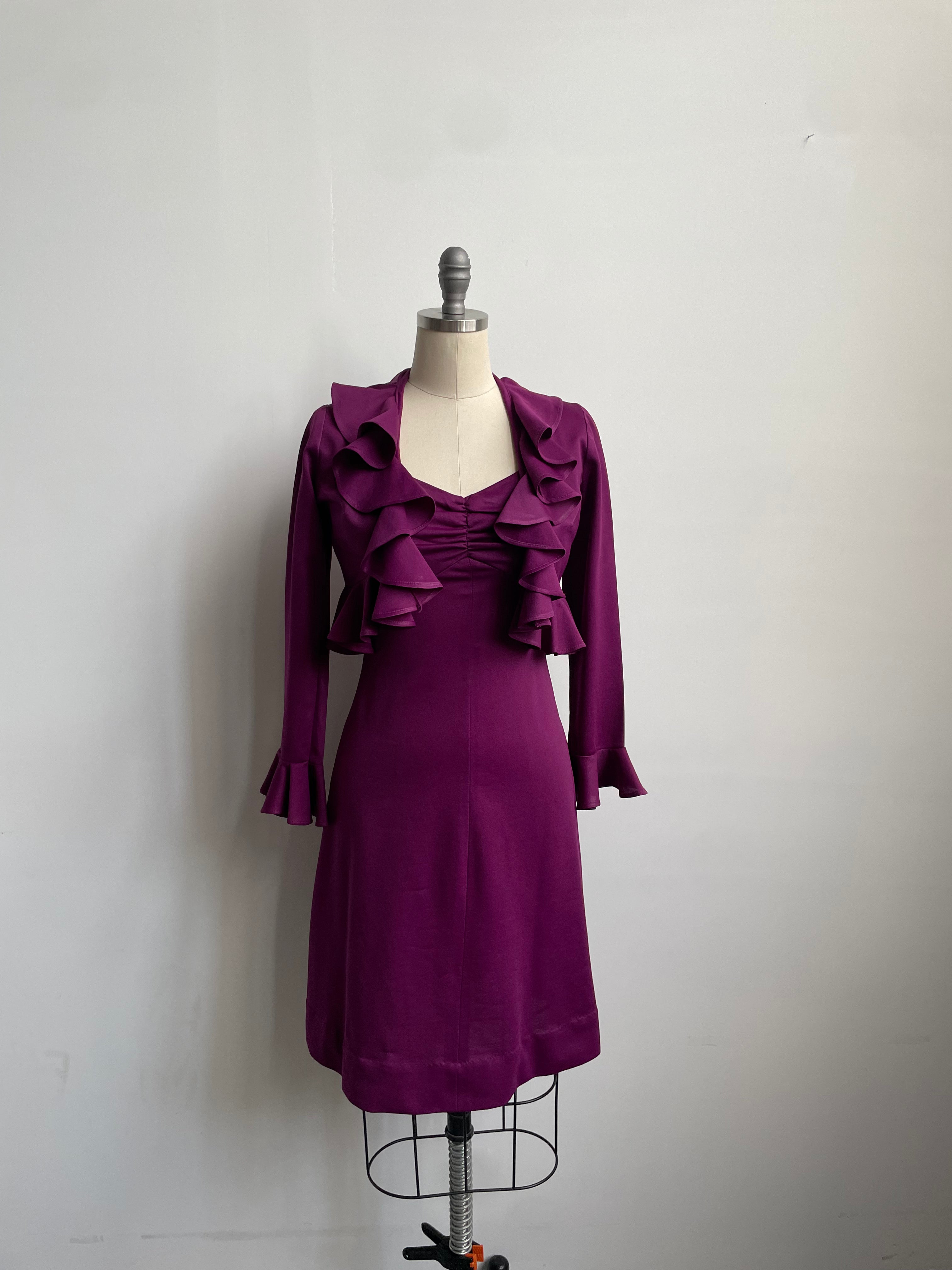 Deep Purple Mini Dress + Bolero